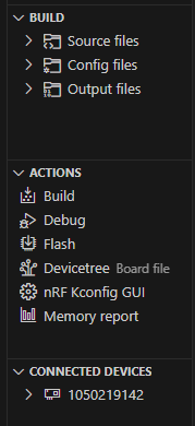 New sections in the nRF Connect side bar