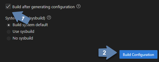 Set build configuration